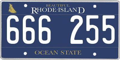 RI license plate 666255