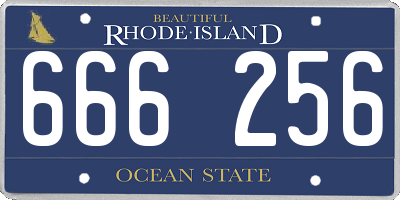 RI license plate 666256