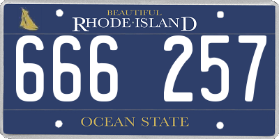 RI license plate 666257