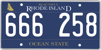 RI license plate 666258