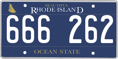 RI license plate 666262