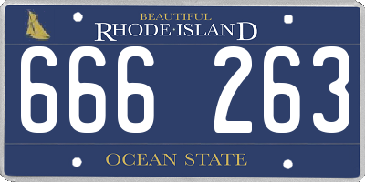 RI license plate 666263