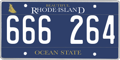 RI license plate 666264