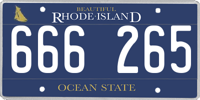 RI license plate 666265