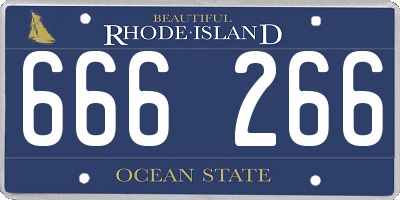 RI license plate 666266