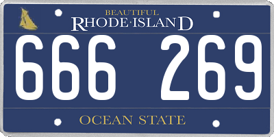 RI license plate 666269