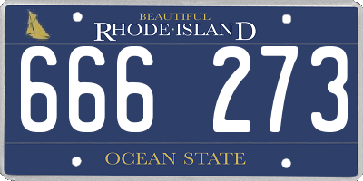 RI license plate 666273