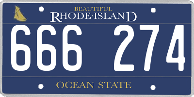 RI license plate 666274