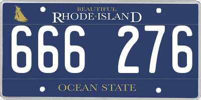 RI license plate 666276
