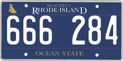 RI license plate 666284