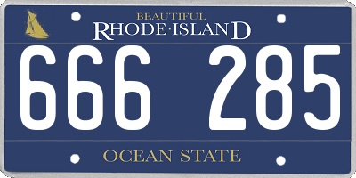 RI license plate 666285