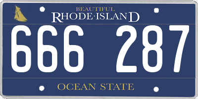RI license plate 666287