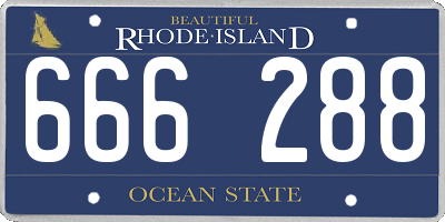 RI license plate 666288