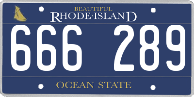 RI license plate 666289