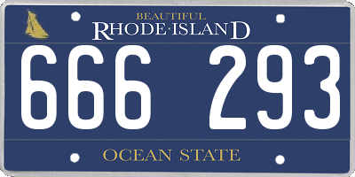 RI license plate 666293