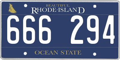 RI license plate 666294