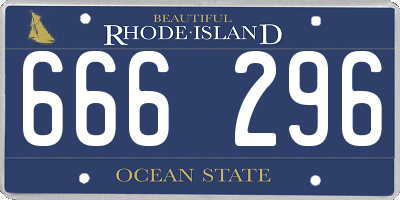 RI license plate 666296