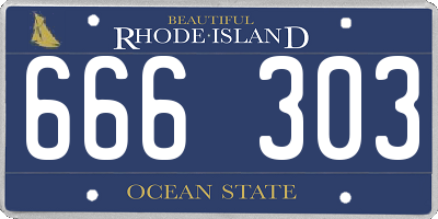 RI license plate 666303