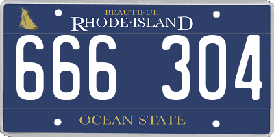 RI license plate 666304