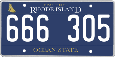 RI license plate 666305
