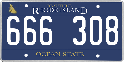 RI license plate 666308