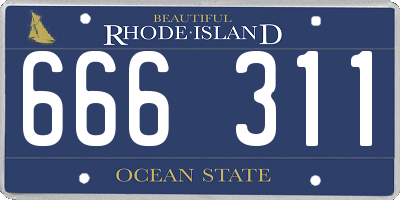 RI license plate 666311