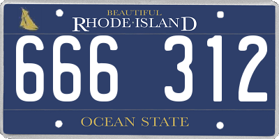 RI license plate 666312
