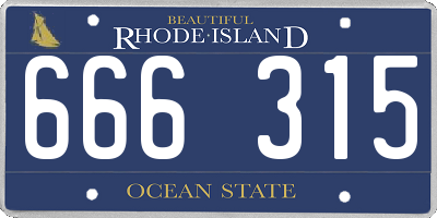 RI license plate 666315