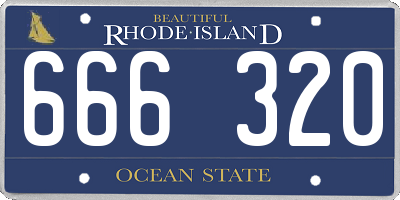RI license plate 666320