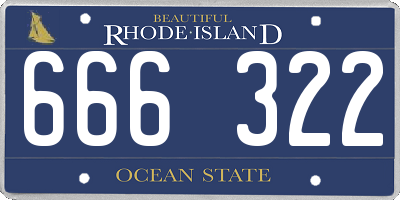 RI license plate 666322