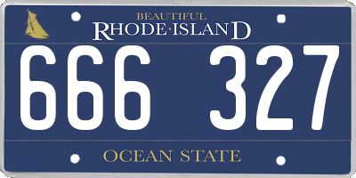 RI license plate 666327