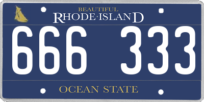 RI license plate 666333
