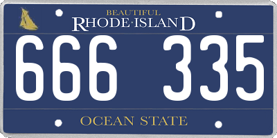 RI license plate 666335