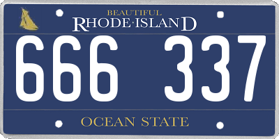 RI license plate 666337