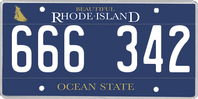 RI license plate 666342