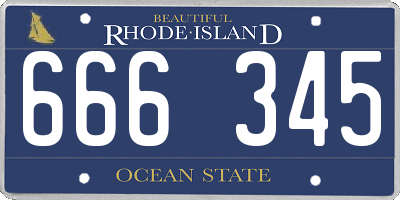 RI license plate 666345