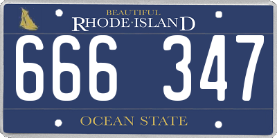 RI license plate 666347