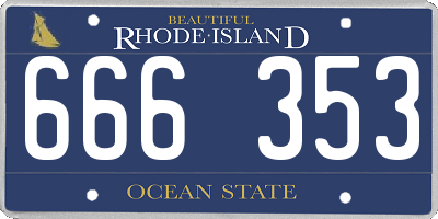 RI license plate 666353