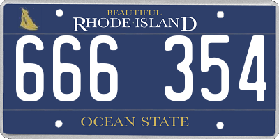 RI license plate 666354