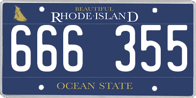 RI license plate 666355