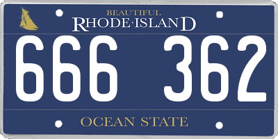 RI license plate 666362