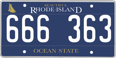 RI license plate 666363