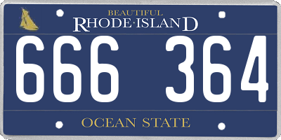 RI license plate 666364
