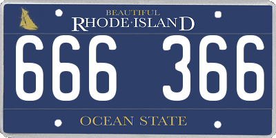 RI license plate 666366