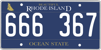 RI license plate 666367