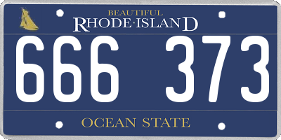 RI license plate 666373