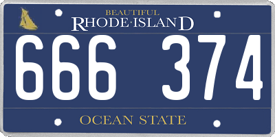RI license plate 666374