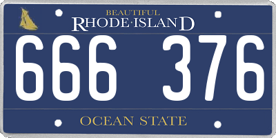 RI license plate 666376