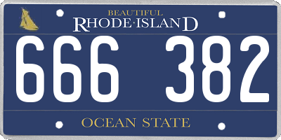RI license plate 666382