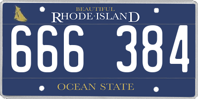 RI license plate 666384